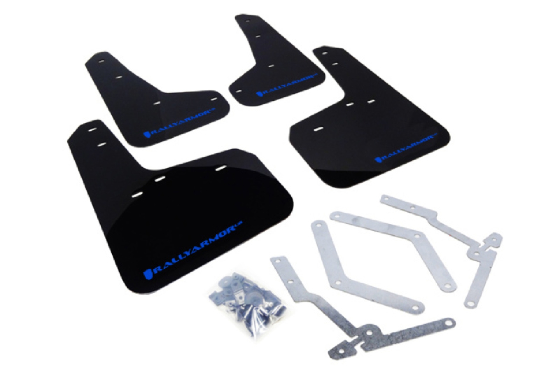 Picture of Rally Armor 12-19 Ford Focus ST / 16-19 RS Black Mud Flap w/Blue Logo