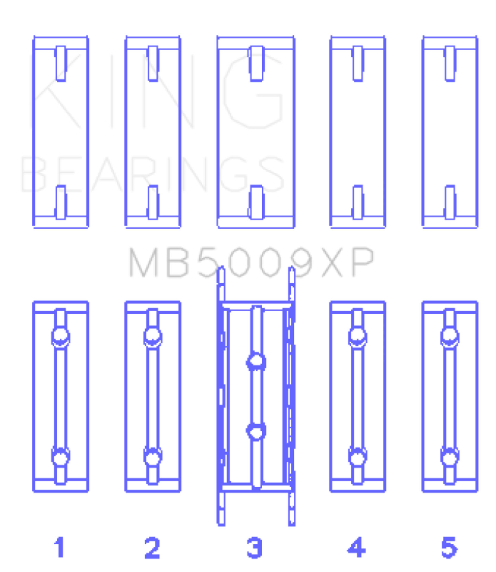 Picture of King Engine Bearings Ford Fiesta 1.25I (Zetec/Ecoboost 1.6) Main Bearing Set