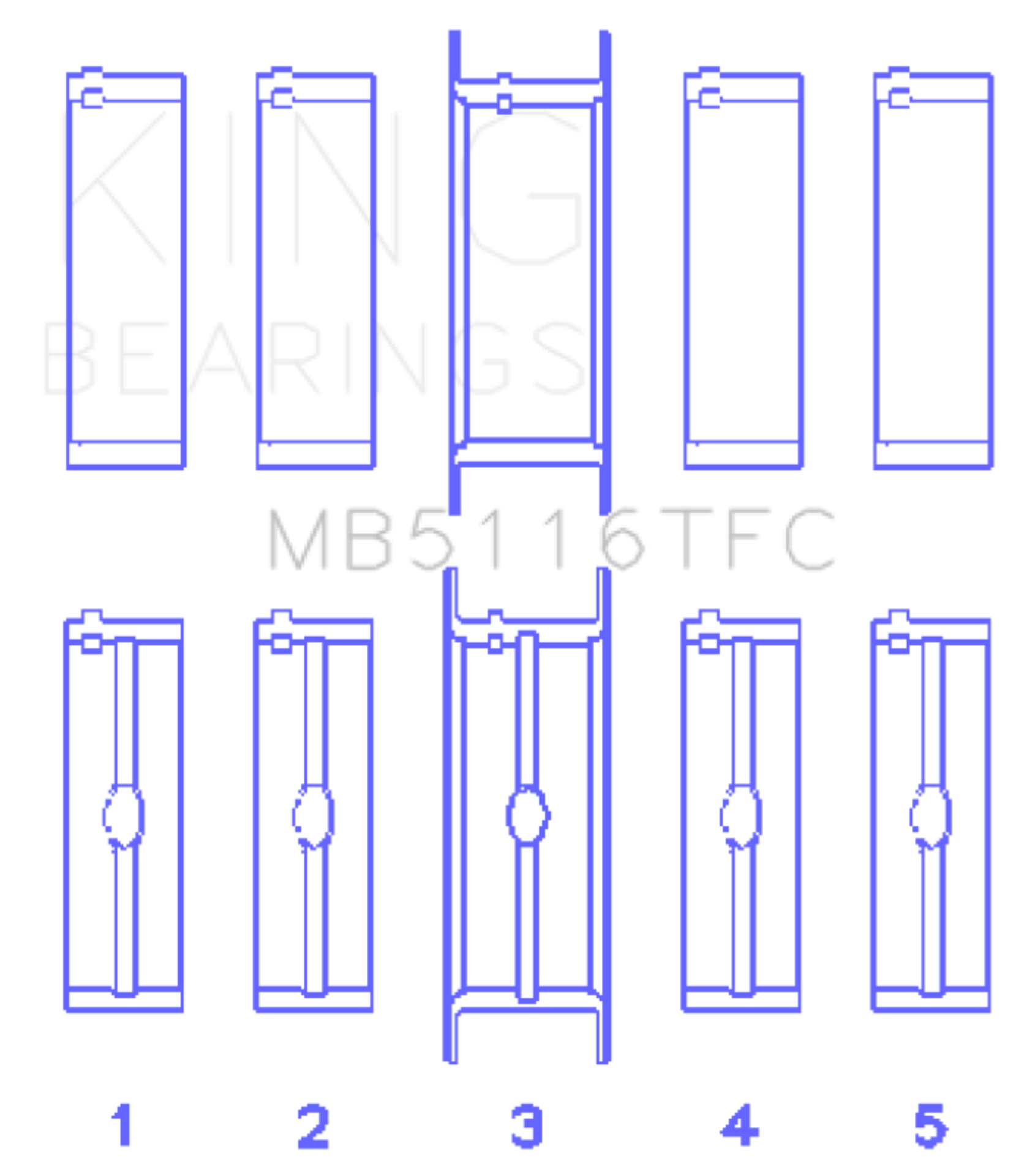Picture of King Engine Bearings Chrysler 426Ci/ 440Ci V8 OHV (Top Fuel) Main Bearing Set