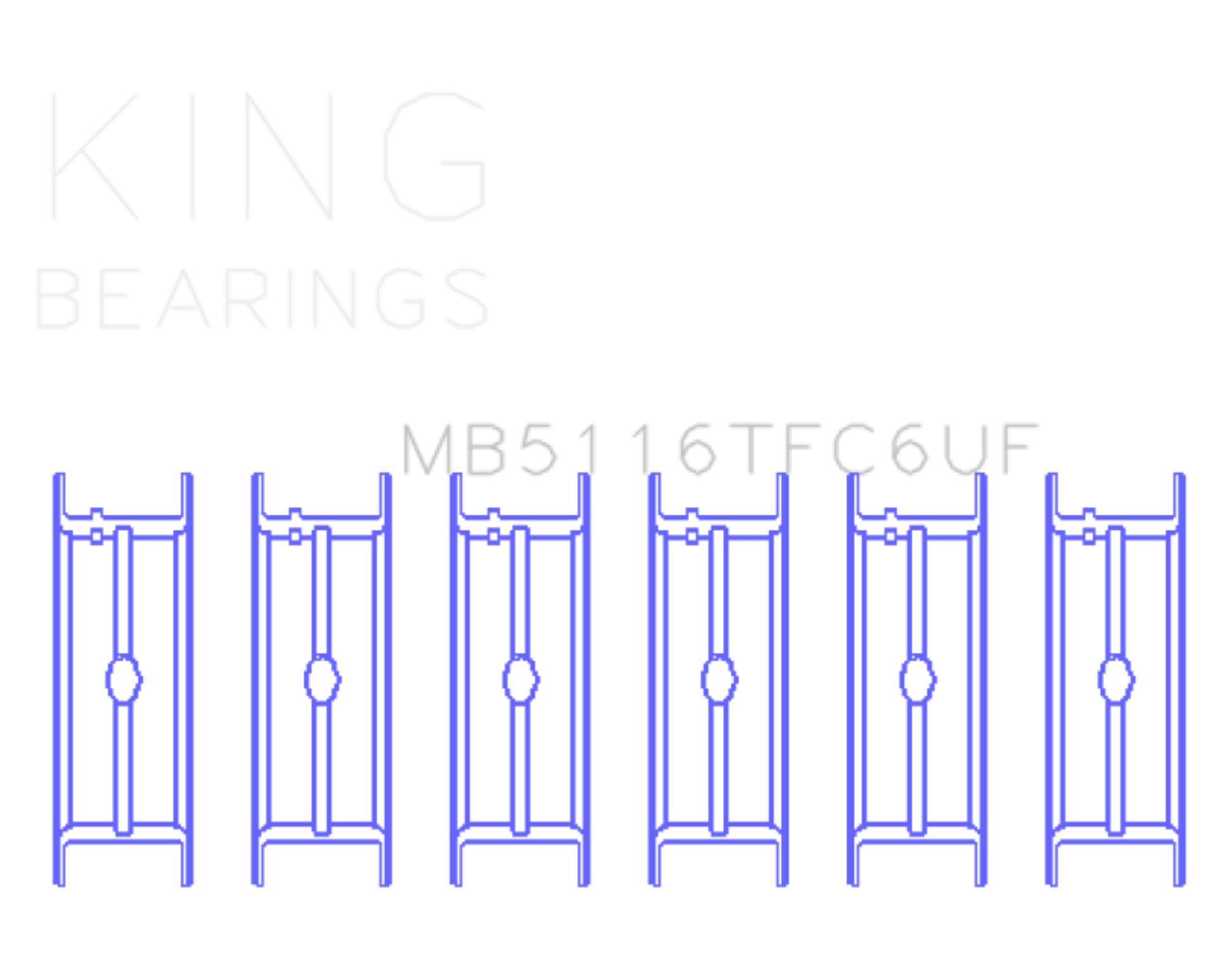 Picture of King Engine Bearings Chrysler 426Ci/ 440Ci V8 OHV- 6 Upper Flanges (Top Fuel) Main Bearing Set