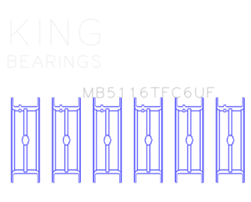 Picture of King Engine Bearings Chrysler 426Ci/ 440Ci V8 OHV- 6 Upper Flanges (Top Fuel) Main Bearing Set