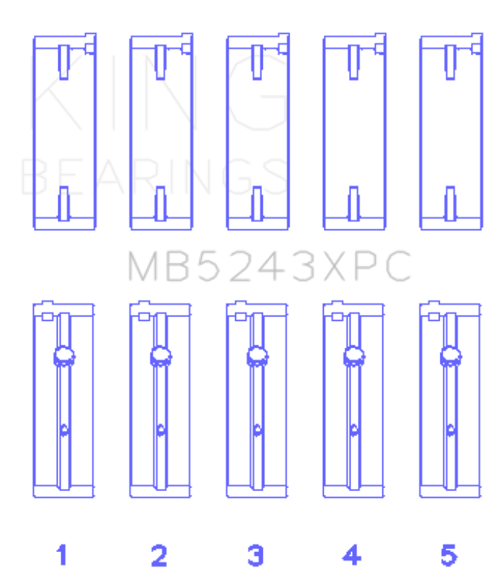 Picture of King Engine Bearings Nissan Sr20De (Size 0.26) Main Bearing Set