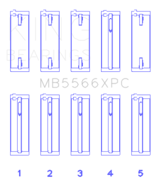 Picture of King Engine Bearings Audi/VW ABL/ ADY/ AHH/ AKS (Size 0.25) Main Bearing Set