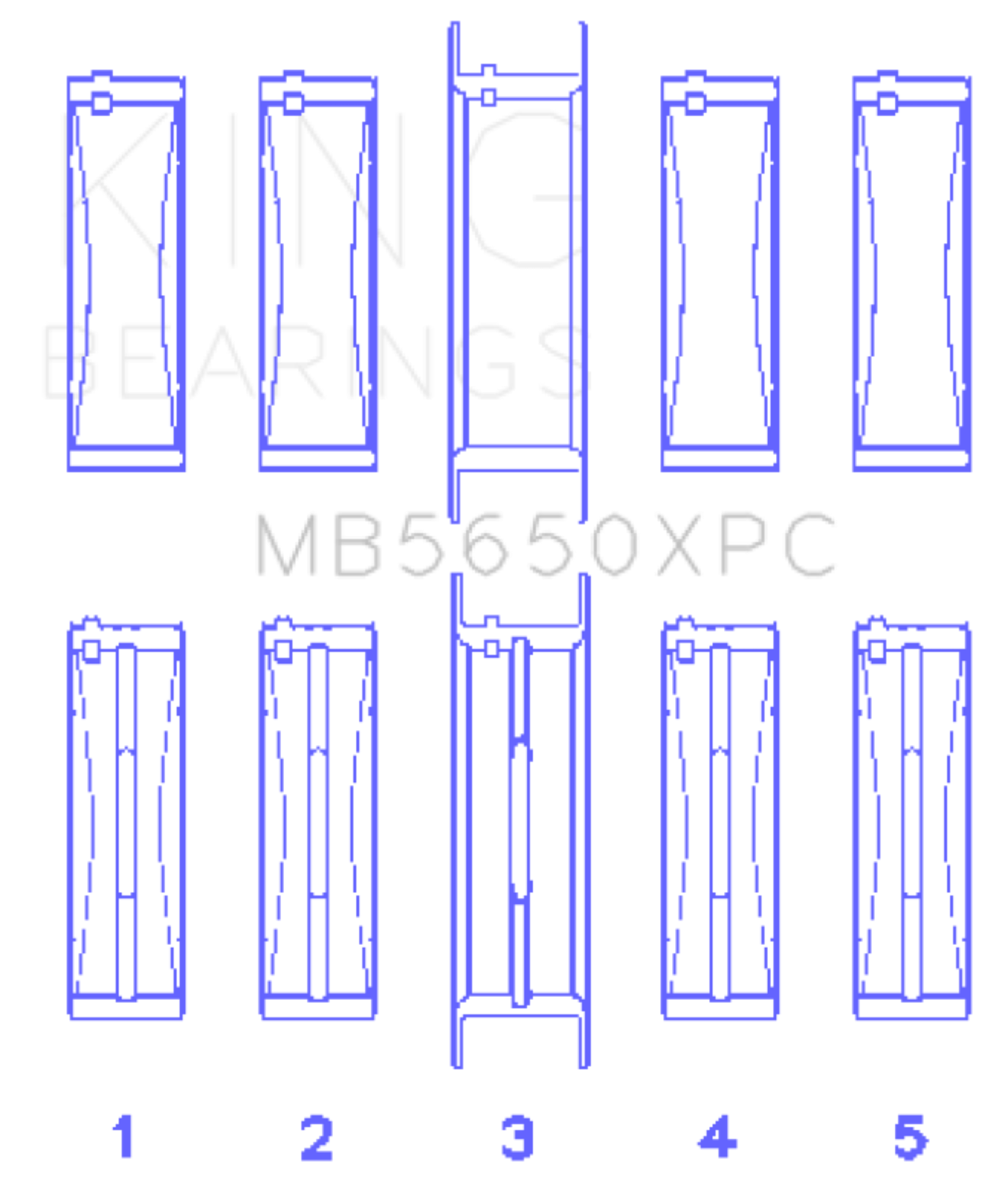Picture of King Engine Bearings Ford 370/ 429/ 460 16V OHV pMaxKote Coated Main Bearing Set