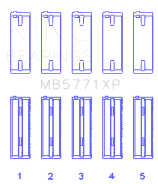 Picture of King Engine Bearings Hyundai G4KF Main Bearing Set - Size +0.25mm