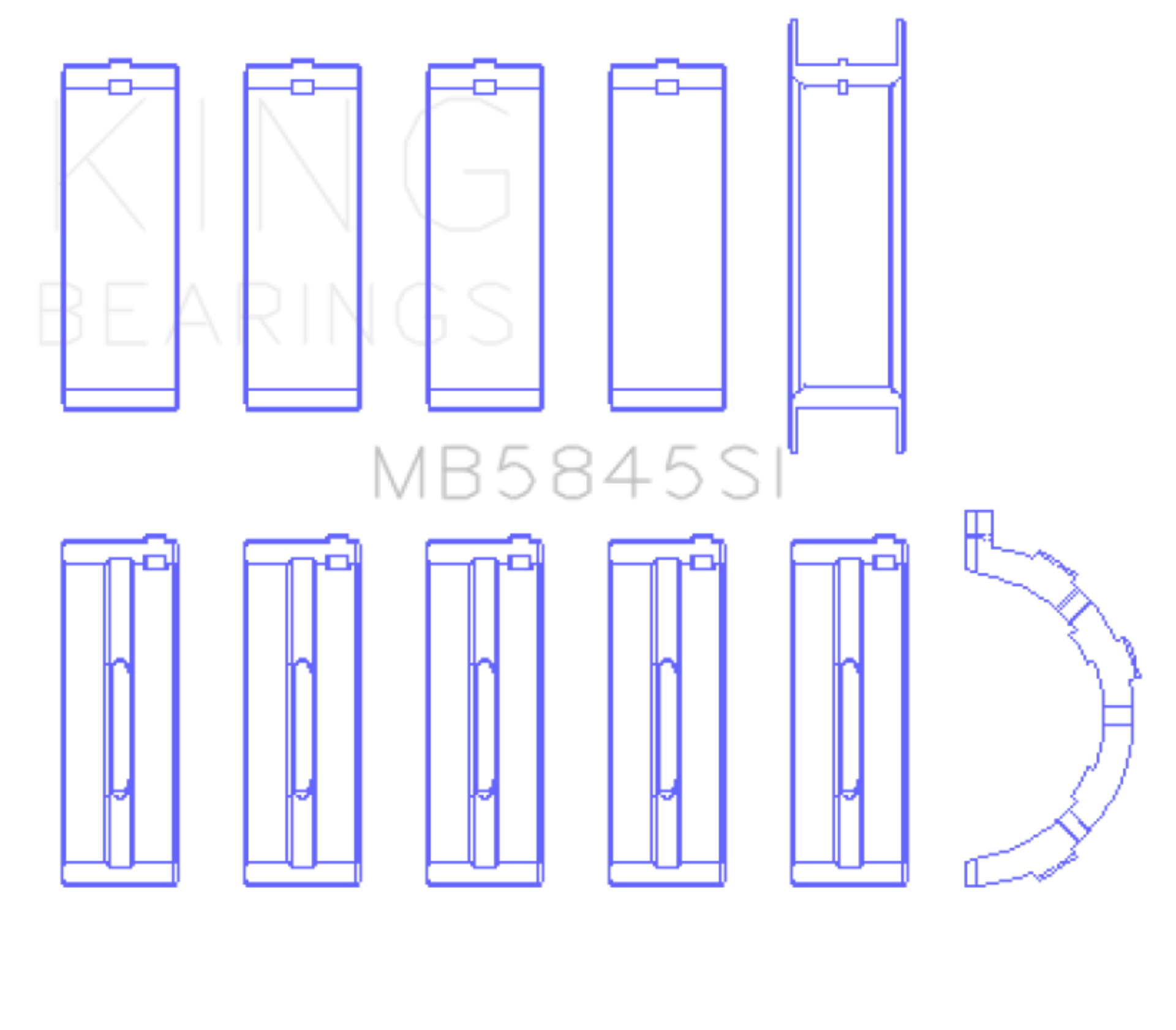 Picture of King Engine Bearings Ford Mod Motor 6.2L V8 Main Bearing Set