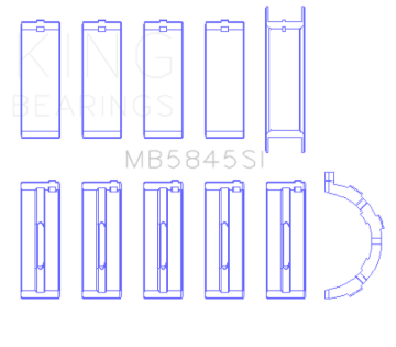 Picture of King Engine Bearings Ford Mod Motor 6.2L V8 (Size 0.05) Main Bearing Set