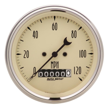 Picture of Autometer 3-3/8in 120mph Antique Beige Elec. Programmable Speedometer w/ Wheel Odometer