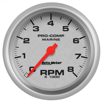 Picture of Autometer Marine Silver 3-3/8in 8k RPM Tachometer