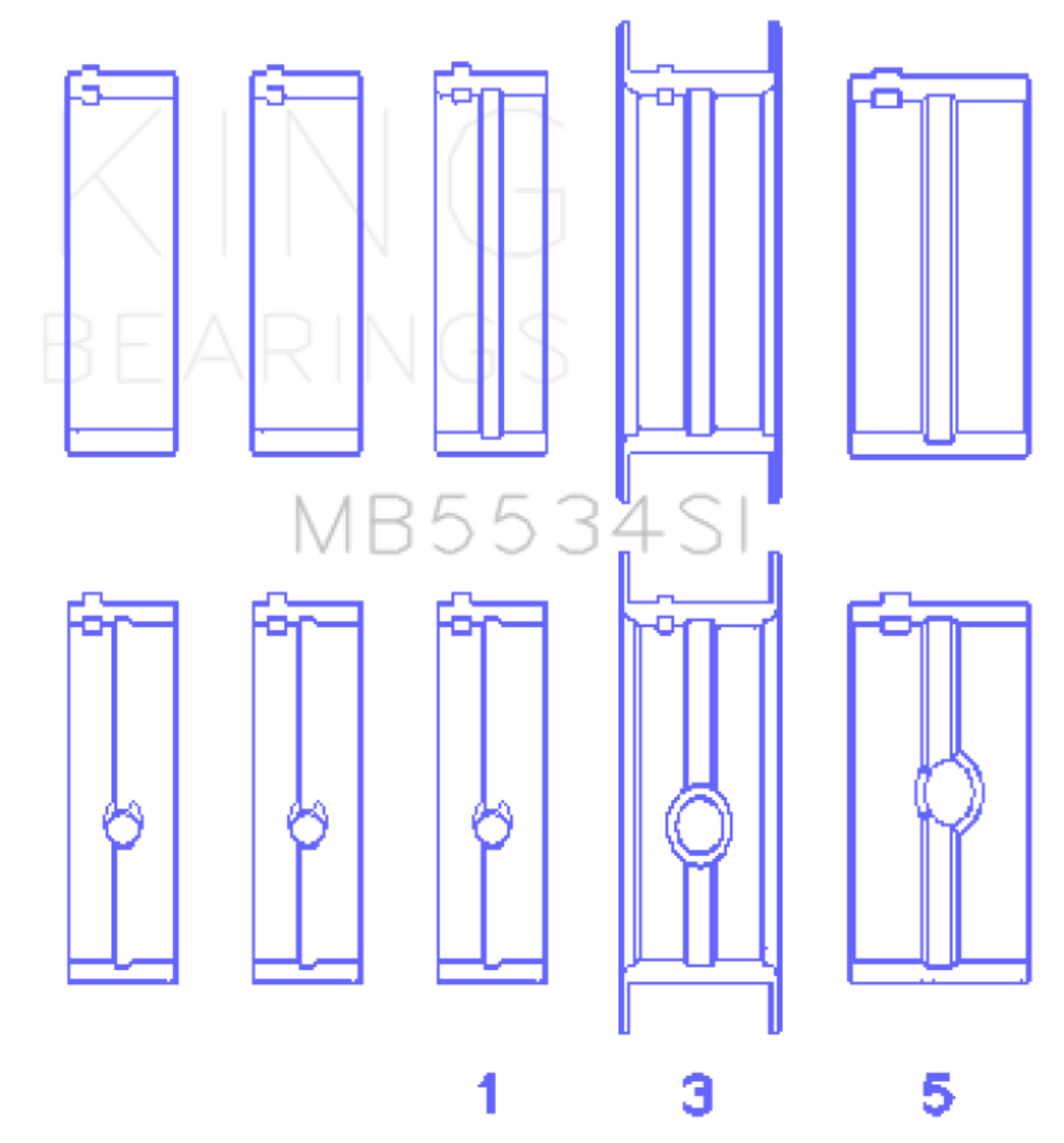 Picture of King Engine Bearings Chrysler/Jeep 318ci (Size STD) Main Bearing Set