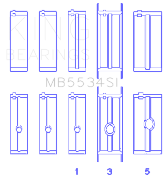 Picture of King Engine Bearings Chrysler/Jeep 318ci (Size STD) Main Bearing Set