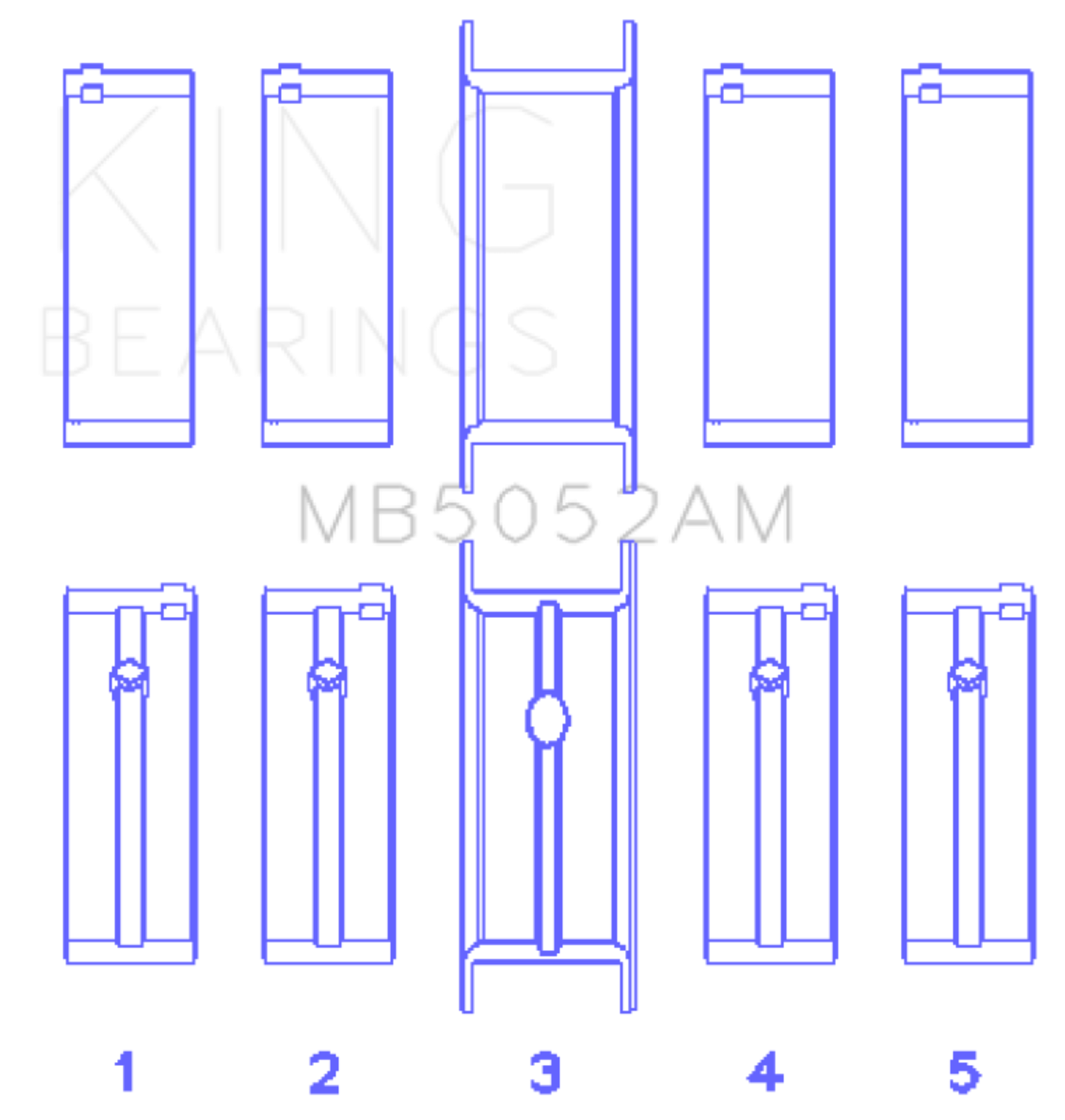 Picture of King Engine Bearings Chrysler/Mitsubishi 122ci 2.0L (Size STD) Main Bearing Set
