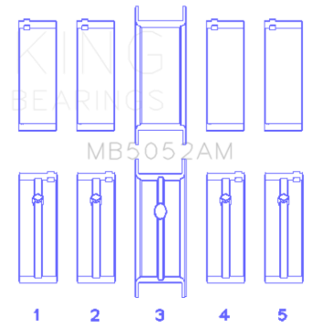 Picture of King Engine Bearings Chrysler/Mitsubishi 122ci 2.0L (Size STD) Main Bearing Set