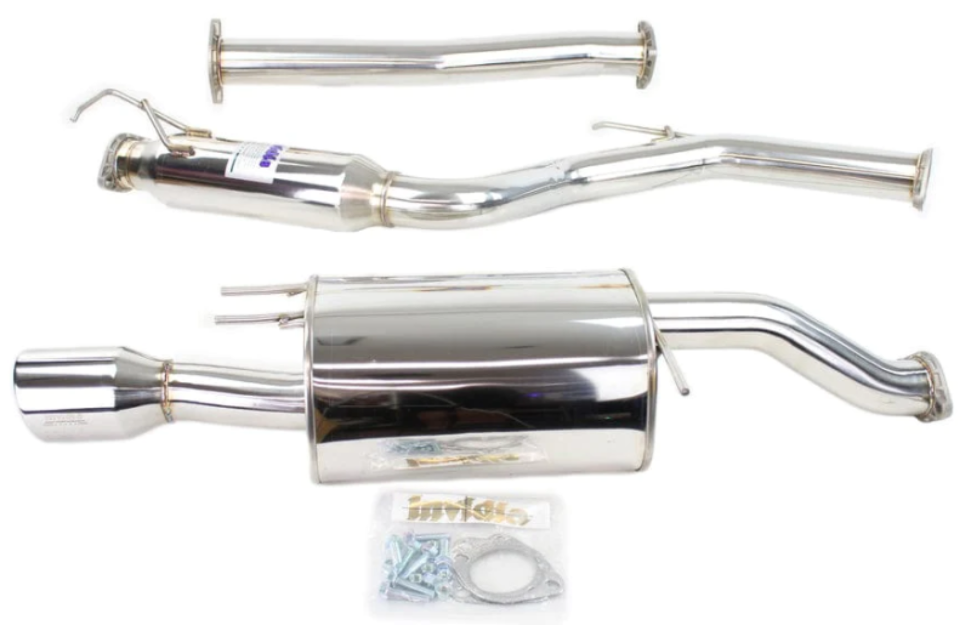 Picture of Invidia 14-15 Honda Civic Si K24 Coupe Q300 Rolled Stainless Steel Tip Cat-back Exhaust