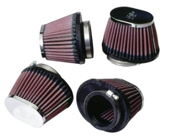 Picture of K&N Universal Chrome Oval Tapered Filter 2.125inFlgID x 4inBOL x 3inBOW x 3inTOL x 2inTOW x 2.75inH