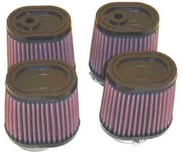 Picture of K&N Universal Rubber Oval Tprd Filter 2.125in Flg ID/3.5in TOSL/2.5in TOSW/4in BOSL/3in BOSW/4in H