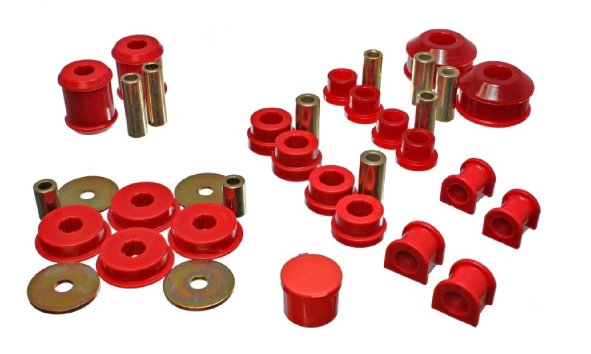 Picture of Energy Suspension 03-05 Mitsubishi Lancer EVO 8 Red Hyper-flex Master Bushing Set