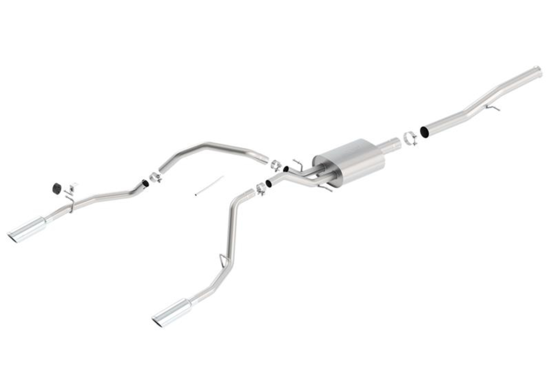 Picture of Borla 14 Silv/Sierra 1500 EC Std/CC Short 143.5in WB S-Type Single Split Rear Exit Cat-Back Exhaust