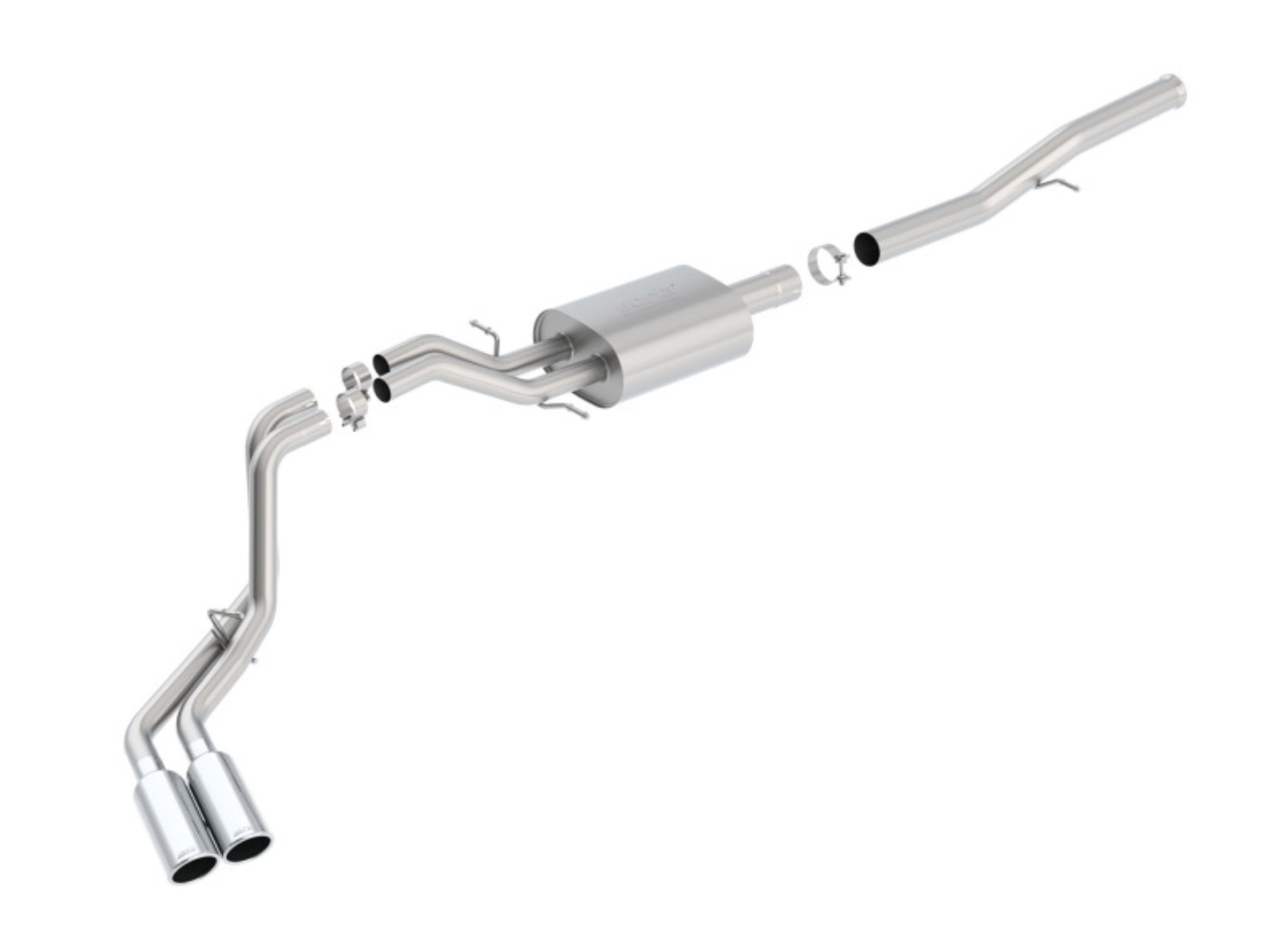 Picture of Borla 14 Silv/Sierra 1500 EC Std/CC Short 143.5in WB S-Type Dual Rolled Side Exit Cat-Back Exhaust