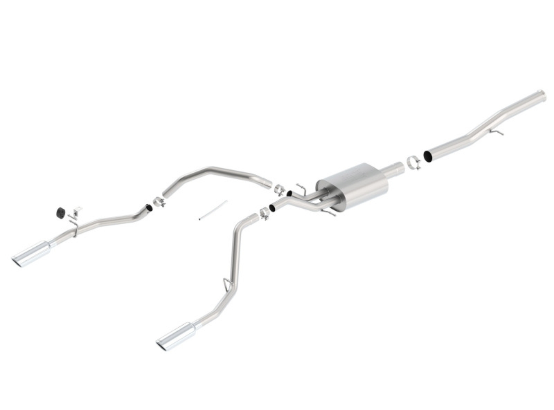Picture of Borla 14 Silv/Sierra 1500 EC Std/CC Short 143.5in WB ATAK Single Split Rear Exit Cat-Back Exhaust