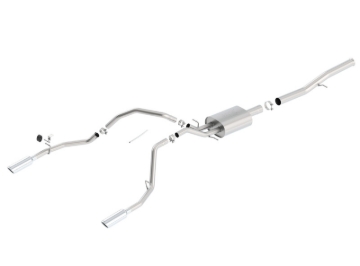 Picture of Borla 14 Silv/Sierra 1500 EC Std/CC Short 143.5in WB ATAK Single Split Rear Exit Cat-Back Exhaust