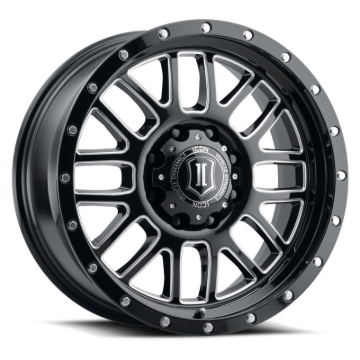 Picture of ICON Alpha 20x9 5x150 16mm Offset 5.625in BS Gloss Black Milled Spokes Wheel
