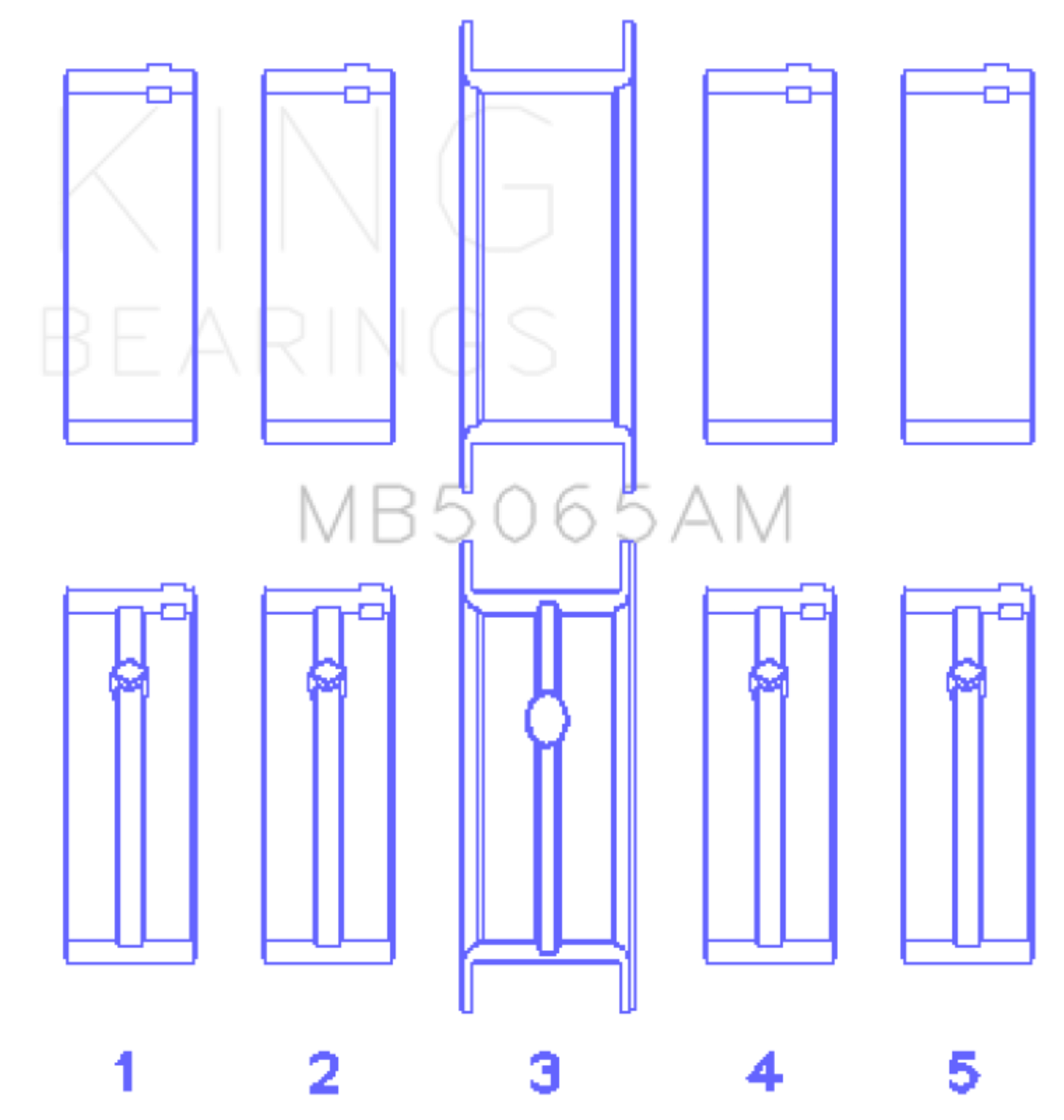Picture of King Engine Bearings Chrysler/Mitsubishi 122ci 2.0L (Size STD) Main Bearing Set