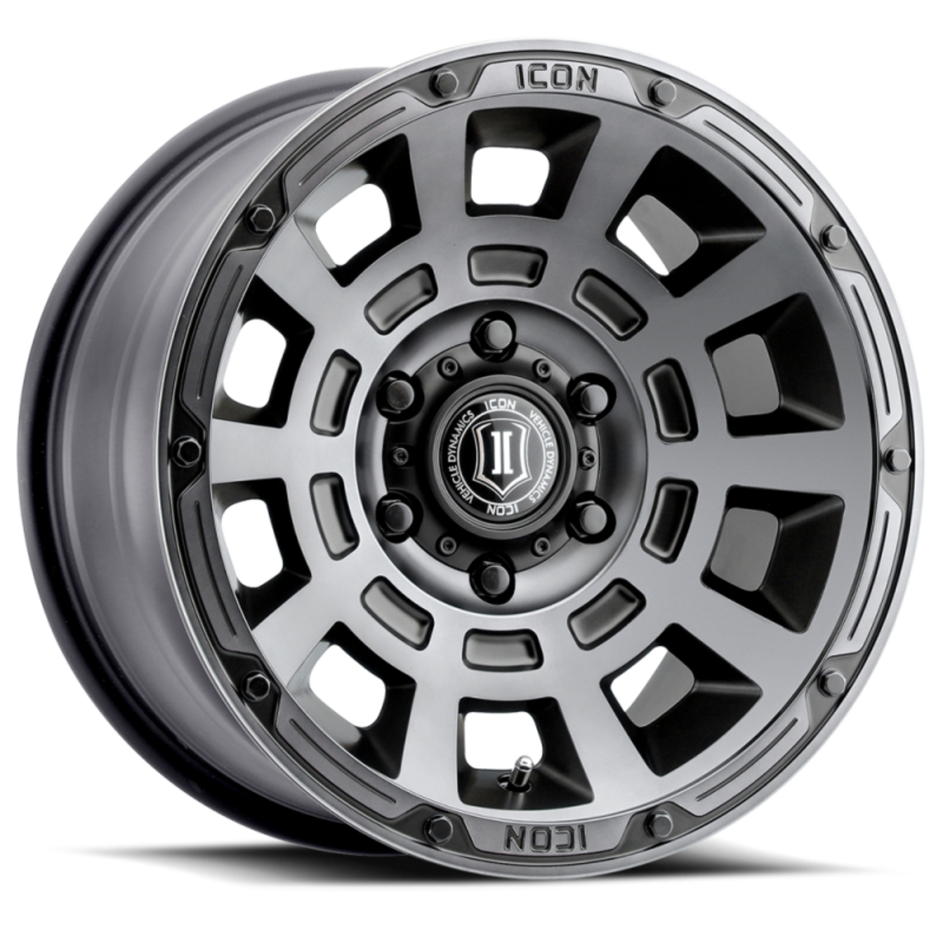 Picture of ICON Thrust 17x8.5 6x135 6mm Offset 5in BS Smoked Satin Black Tint Wheel