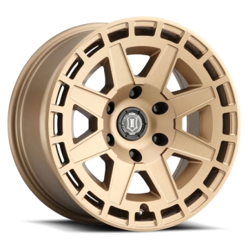 Picture of ICON Compass 17x8.5 5x5 -6mm Offset 4.5in BS Satin Brass Wheel