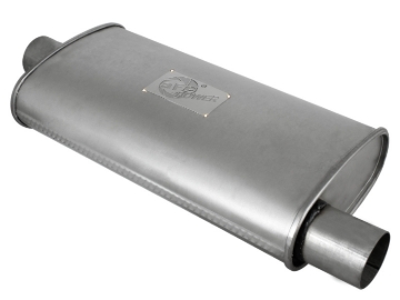 Picture of aFe Scorpion Replacement Alum Steel Muffler Double Layer 2-1/2in In/Out Center/Offset 18inL x9inW