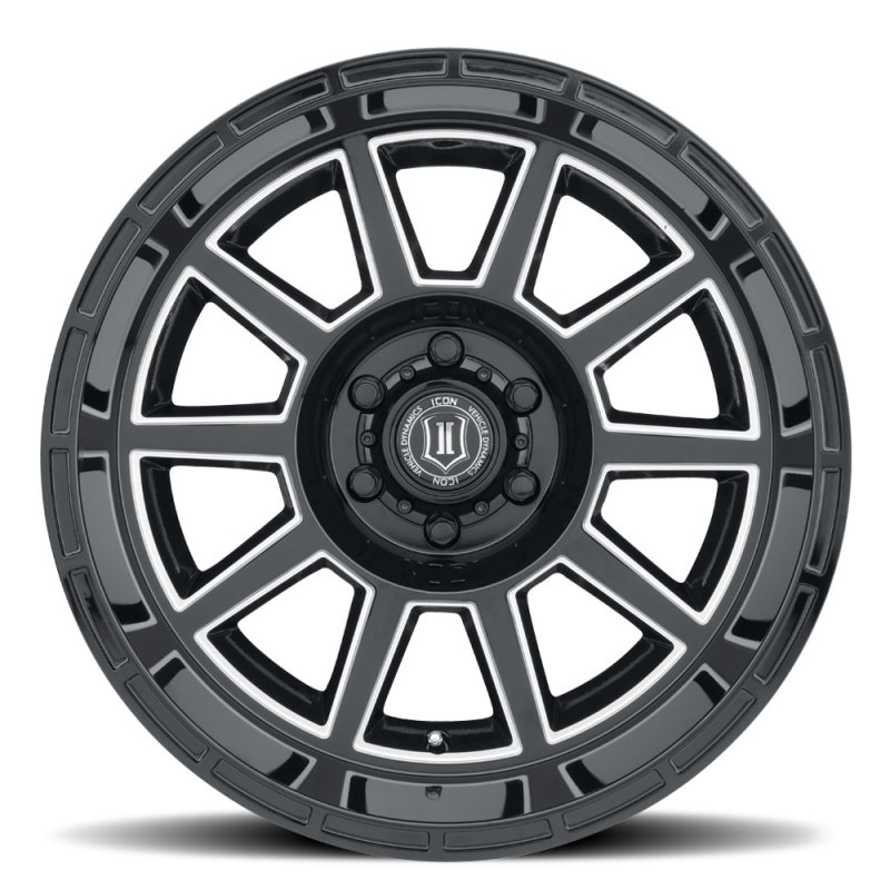 Picture of ICON Recoil 20x10 6x5.5 -24mm Offset 4.5in BS Gloss Black Milled Spokes Wheel