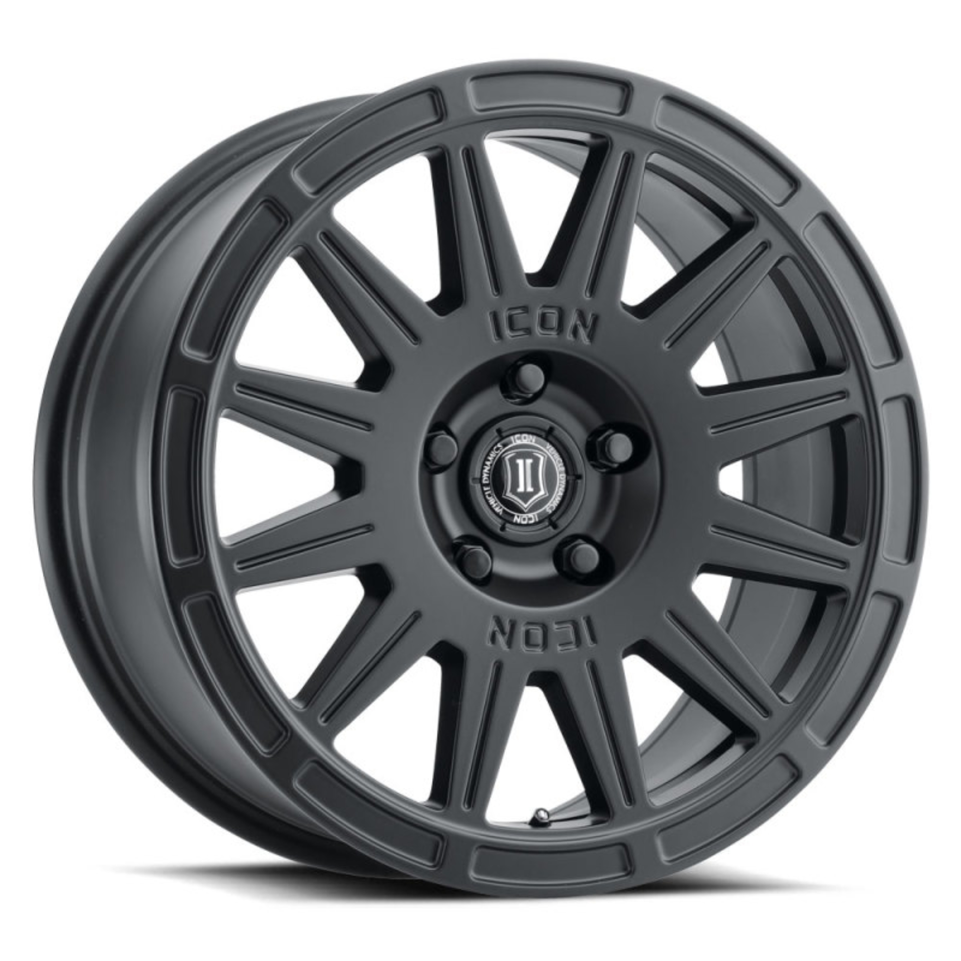 Picture of ICON Ricochet 17x8 5x4.5 38mm Offset 6in BS Satin Black Wheel
