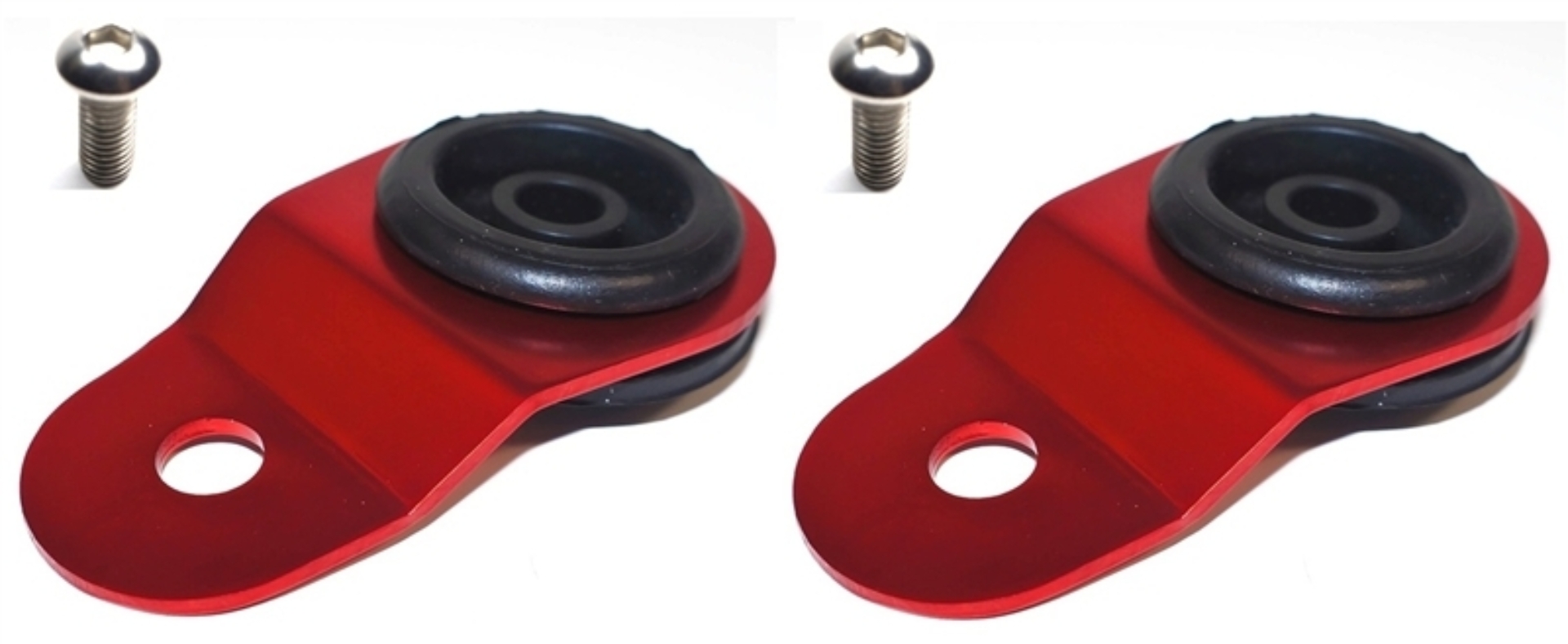 Picture of Torque Solution Radiator Mount Combo with Inserts (RED) : Mitsubishi Evolution 7/8/9