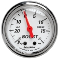 Picture of Autometer Arctic White 2-1/16in 30 in. Hg/20 PSI Full Sweep Mechanical Vacuum/Boost Pressure Gauge