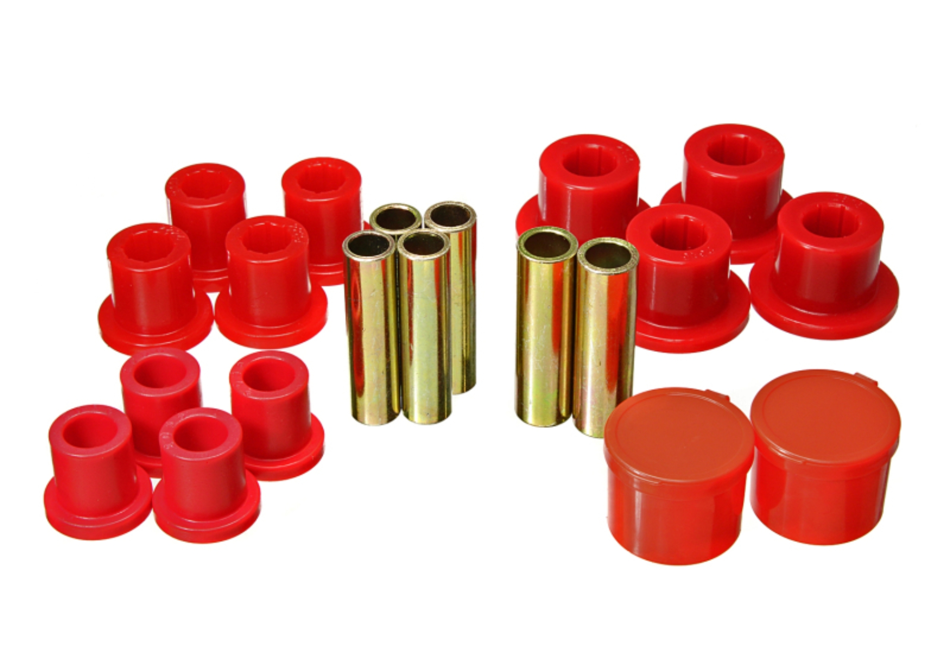 Picture of Energy Suspension 98-11 Ford Ranger 2/4WD Rear Leaf Spring Bushing Set - Red
