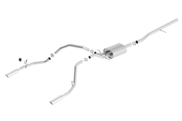 Picture of Borla 14 Silv/Sierra 1500 C/B S-Type Exhaust/2.75in Into Dual 2.25in Out 4in Tip Split Rear Exit