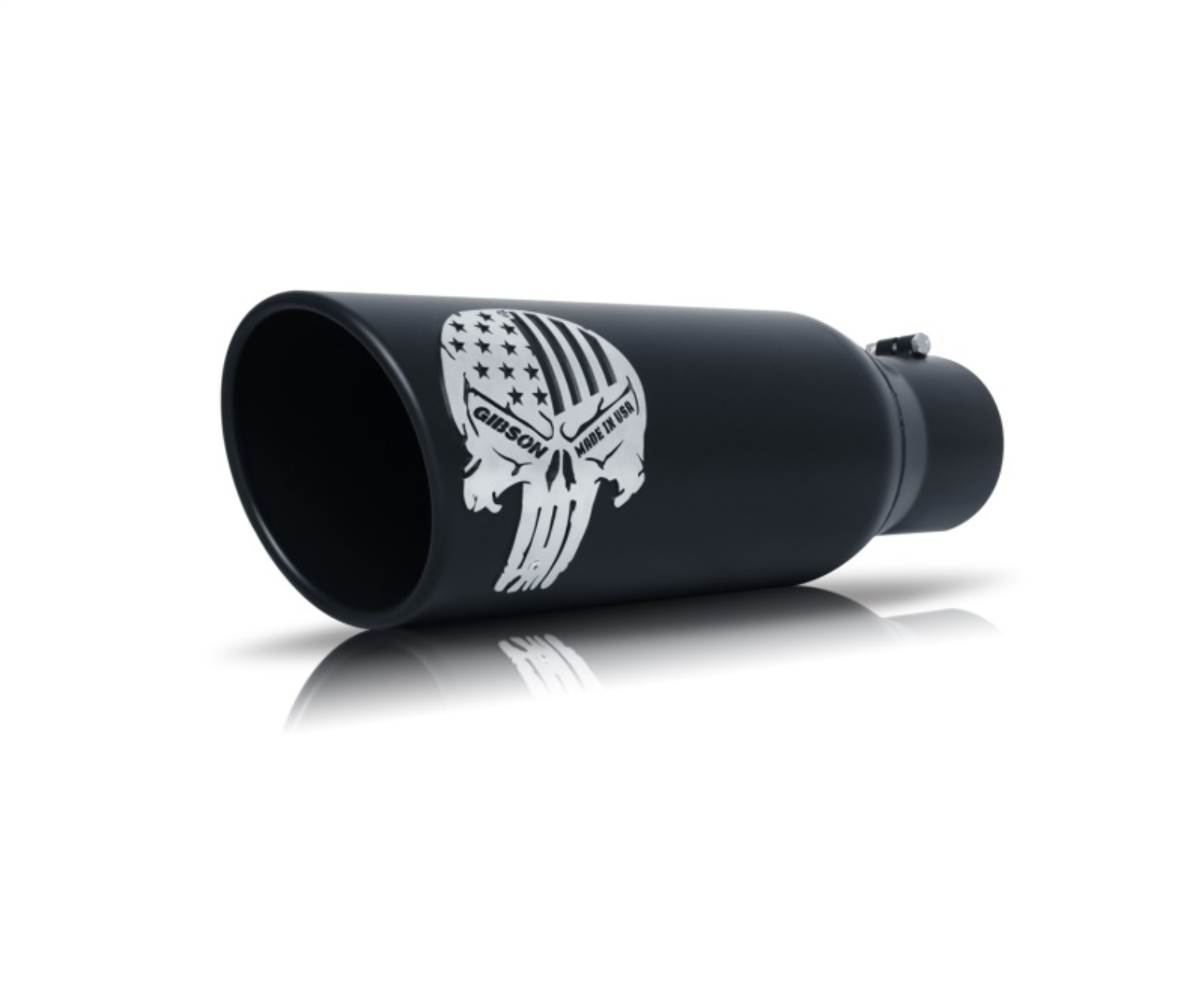Picture of Gibson Patriot Skull Rolled Edge Angle-Cut Tip - 6in OD/4in Inlet/18in Length- Black Ceramic
