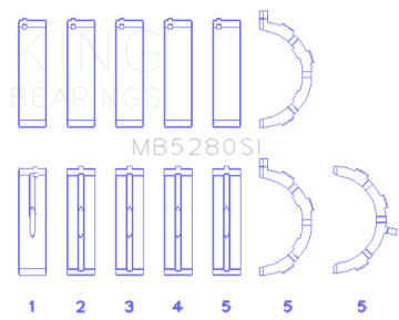 Picture of King Engine Bearings Ford 281CI/330CI 4.6L/5.4L V8 (Size STD) Main Bearing Set