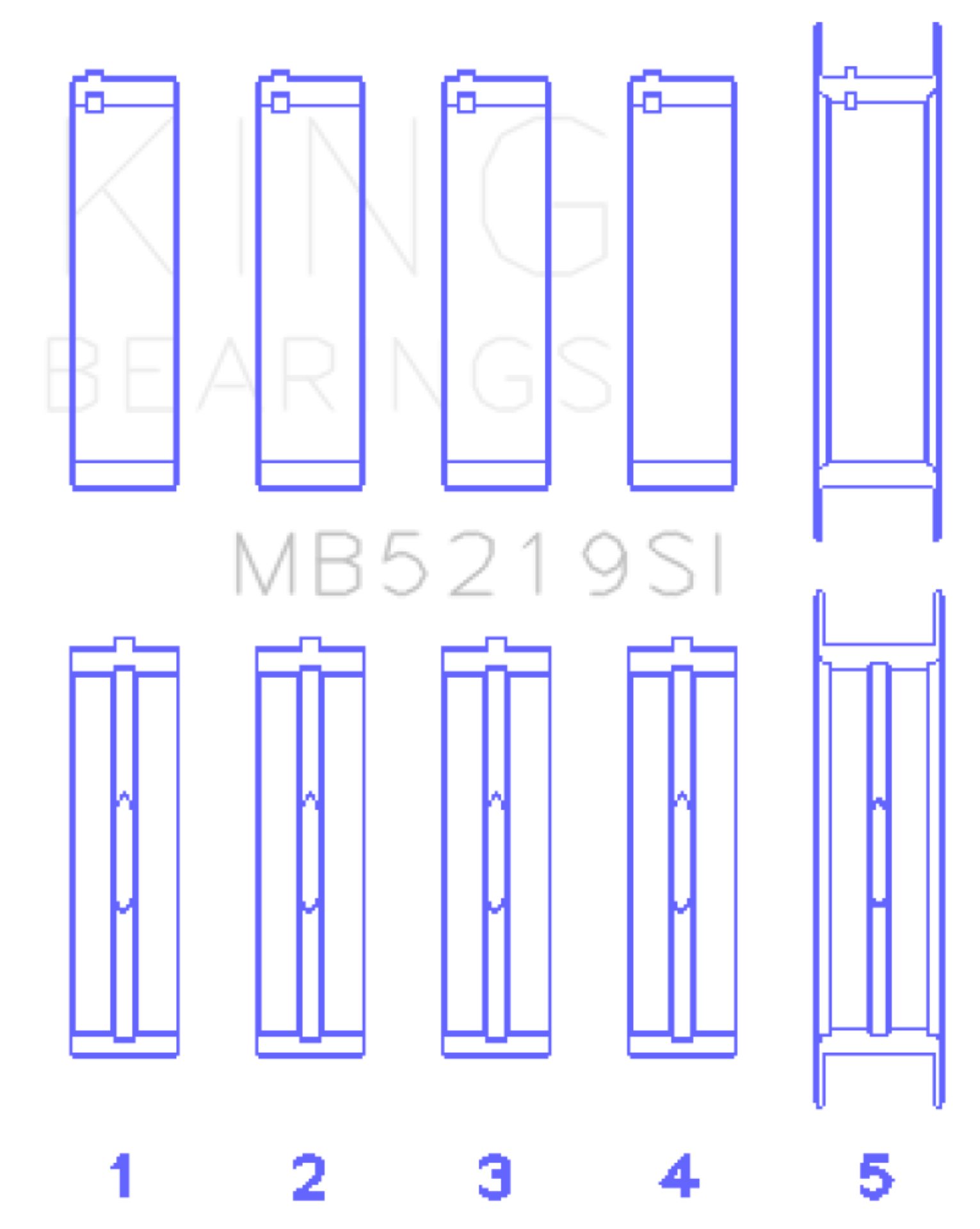 Picture of King 91-92 281CI 4.6L V8 Romeo with Cast Iron Block SOHC 16 Valves (Size +0.5) Main Bearing Set