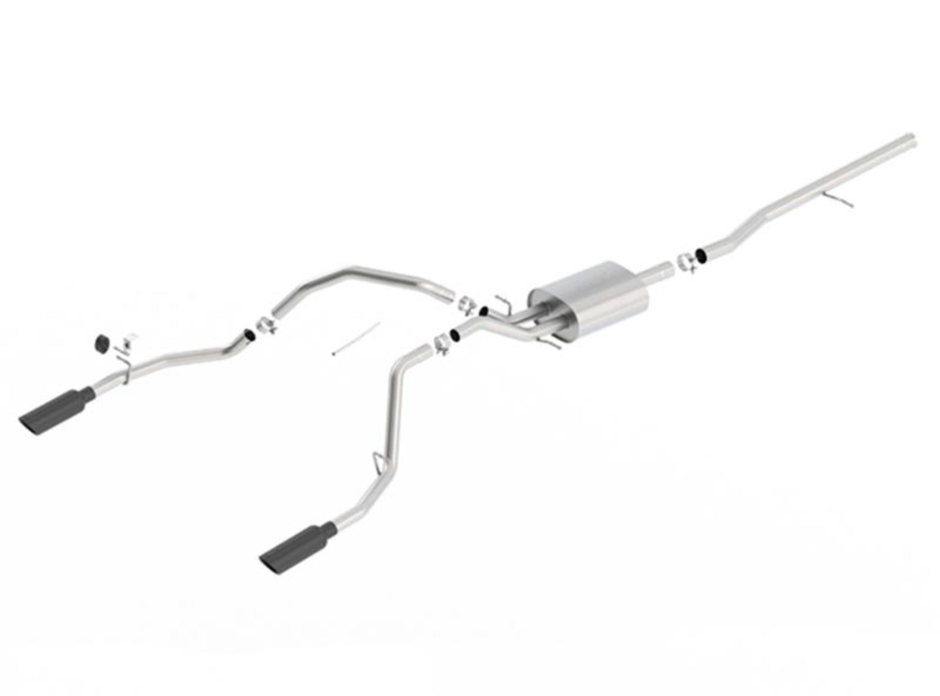 Picture of Borla 14 Silv/Sierra 1500 C/B Touring Exh/2.75in in Muffler 2.25inout 4inTIp SS Rear Exit-Blk Chrome