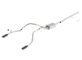 Picture of Borla 14 Sierra 1500 C/B S-Type Exhaust/2.75in Into Dual 2.25in Out 4in Split Rear Exit-Black Chrome