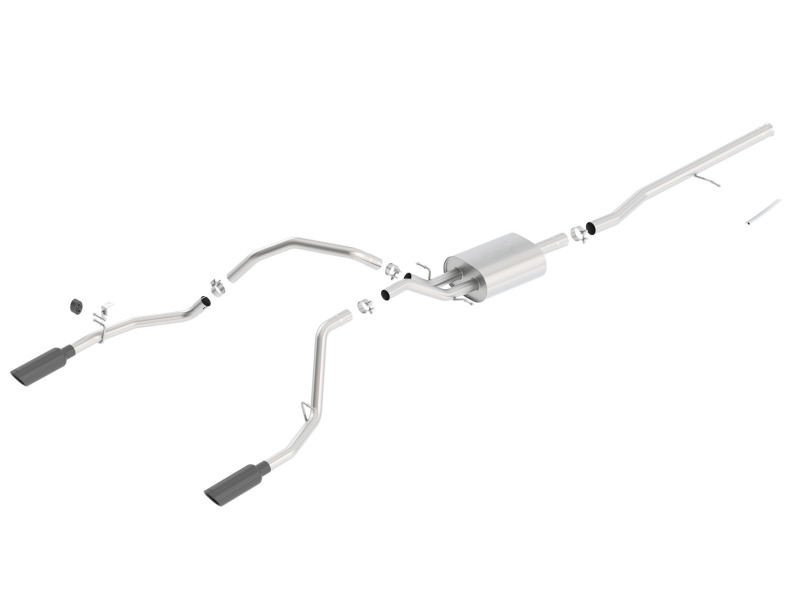 Picture of Borla 14 Silv/Sierra C/B Exhaust ATAK 1500 5.3L V8 AT/MT 2&4WD Ext Cab (78.7) WB - Black Chrome