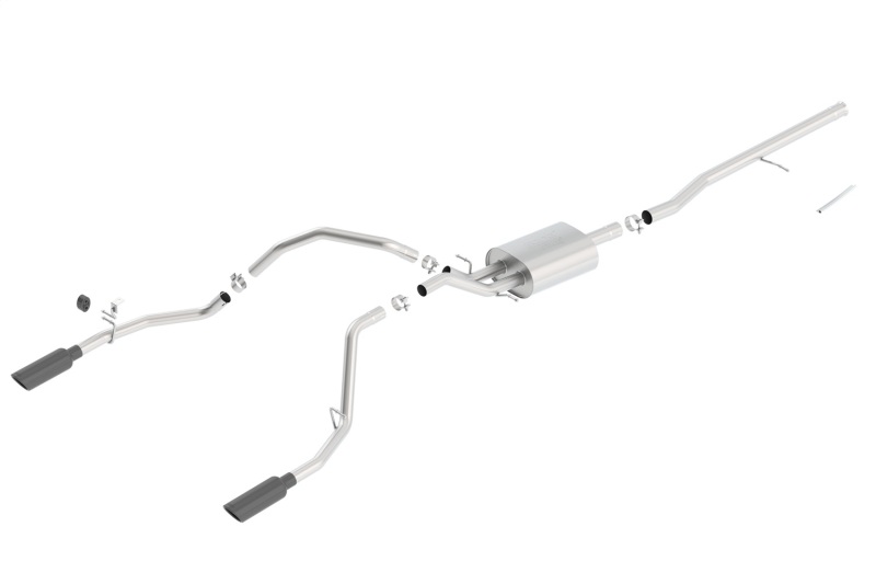 Picture of Borla 14 Silv/Sierra C/B Exhaust ATAK 1500 5.3L V8 AT/MT 2&4WD Ext Cab (78.7) WB - Black Chrome
