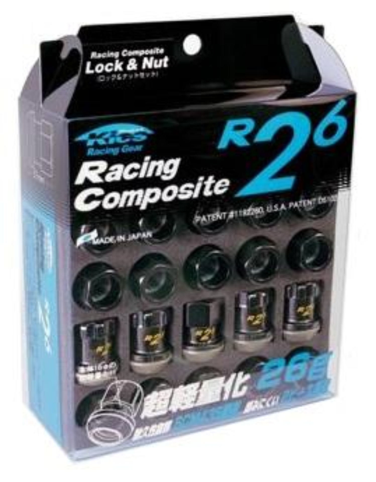 Picture of Project Kics 12X1.25 Black R26 Lug Nuts - 16+4