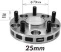 Picture of Project Kics 12X1.5 5x139.7 Wide Tread Spacers 4Wd - 25MM