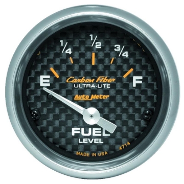 Picture of Autometer Carbon Fiber 52mm 0E-90F Short Sweep Electronic Fuel Level Gauge