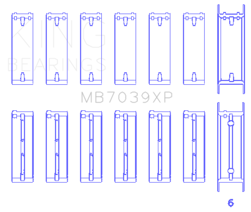 Picture of King Engine Bearings BMW M20/M50 2.0L/2.5L/2.7L (Size 0.5) Performance Main Bearing Set
