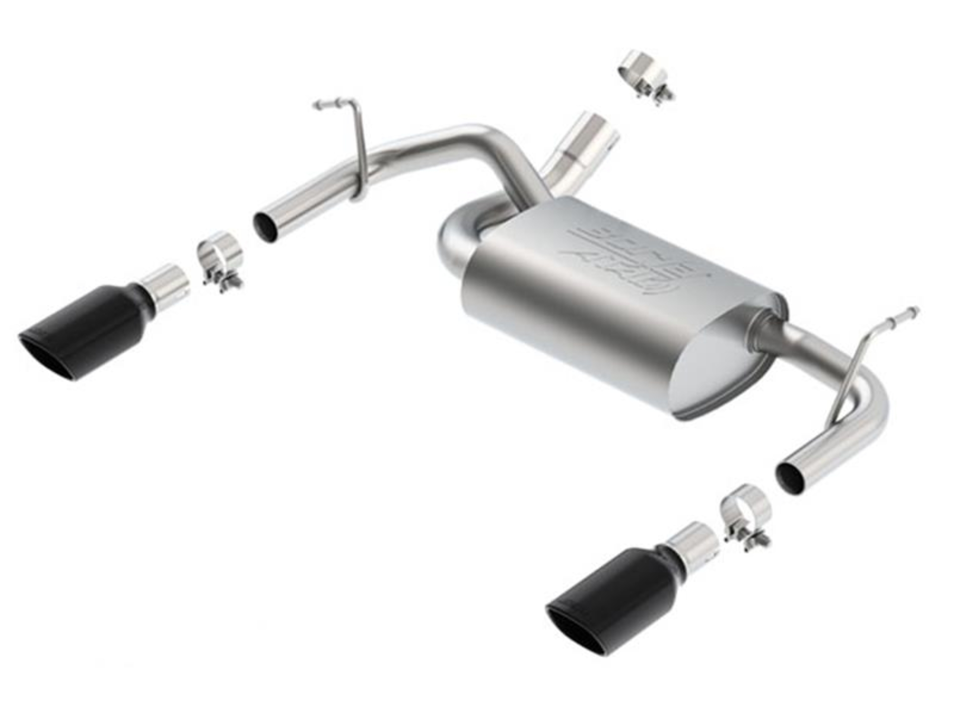 Picture of Borla 12-14 Jeep Wrangler JK 2/4Dr Rr Section ATAK Single Square Rlld Angle-Cut Black Chrome Exhaust