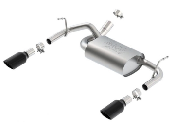 Picture of Borla 12-14 Jeep Wrangler JK 2/4Dr Rr Section ATAK Single Square Rlld Angle-Cut Black Chrome Exhaust