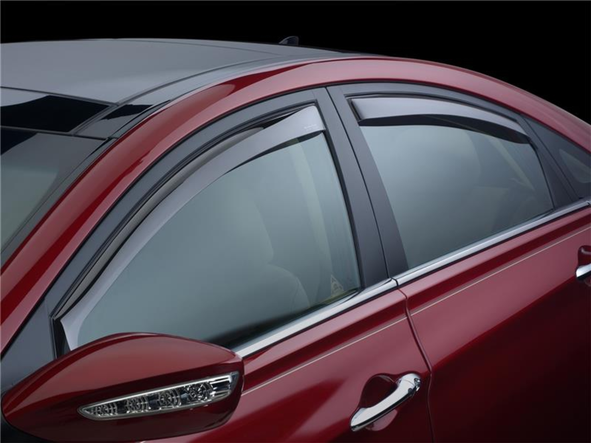 Picture of WeatherTech 07+ Jeep Wrangler Unlimited Front and Rear Side Window Deflectors - Light Smoke